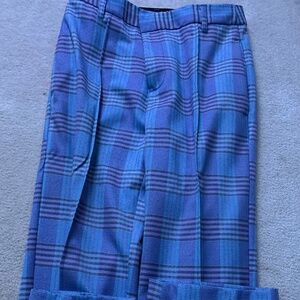 blue and purple flannel pants